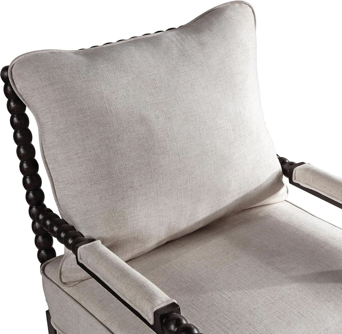 European Linen Spindle Armchairs Set Pair Cushions from PriceLows™