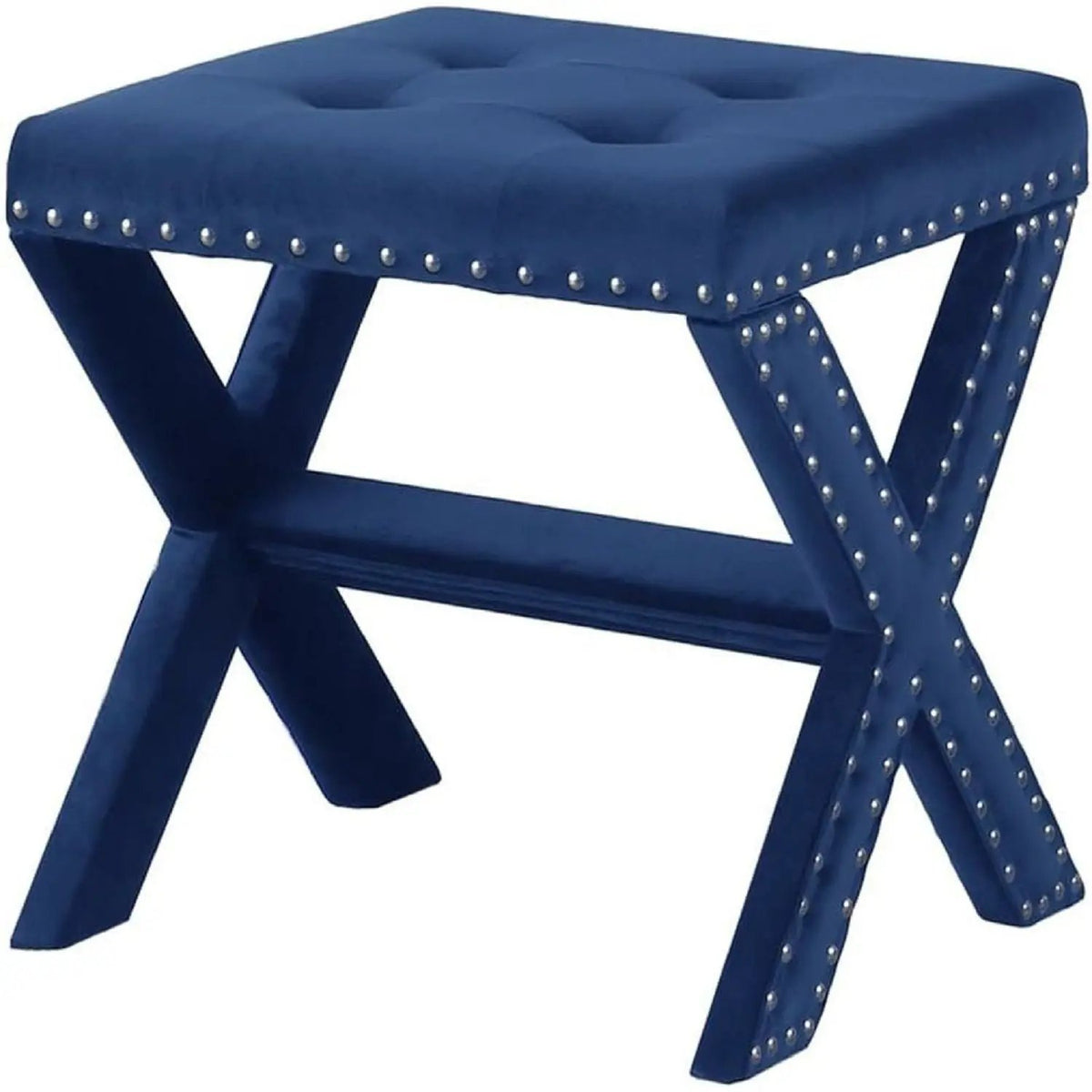 Upholstered Accent Bench | Nailhead Trim | Tufted Seat Cushion