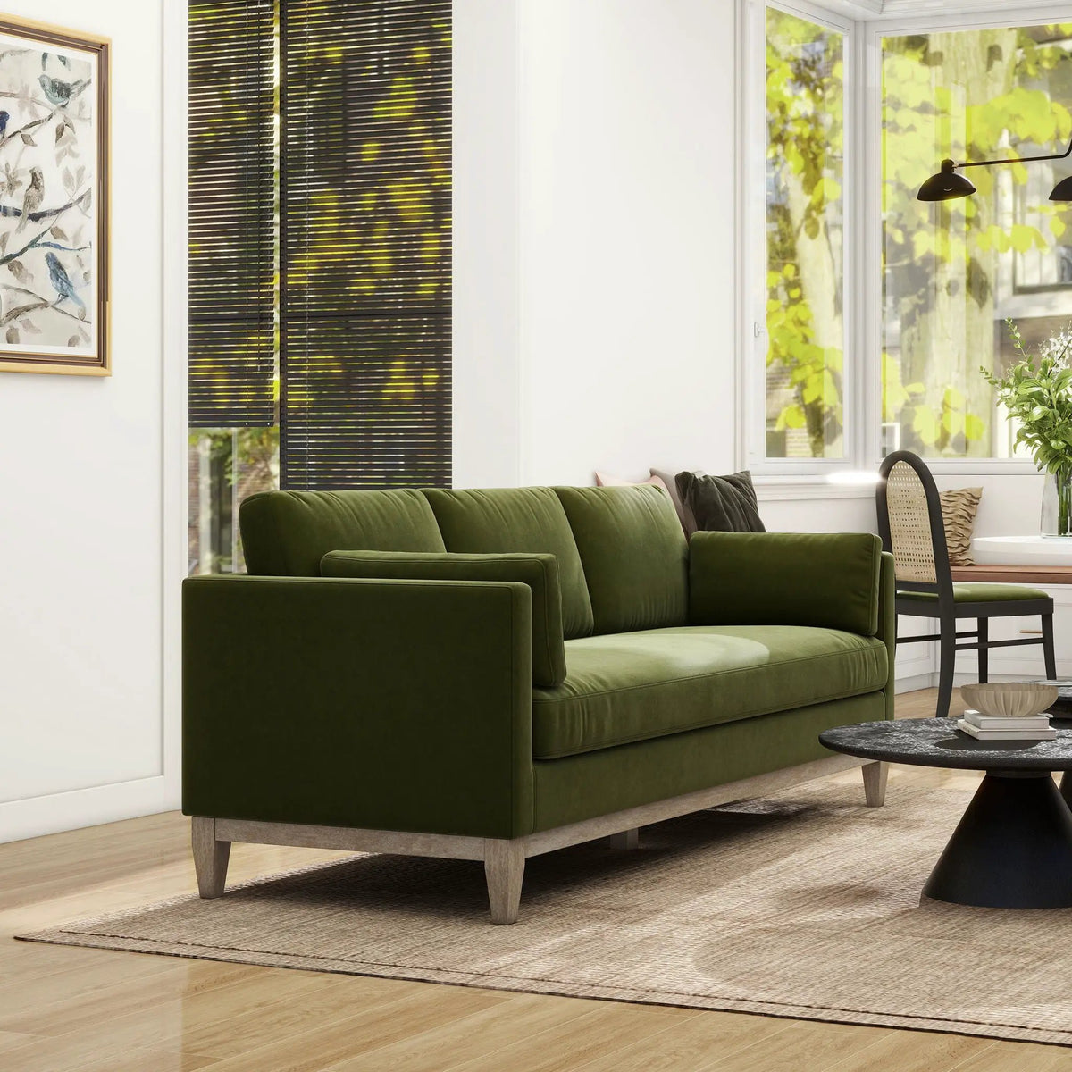 Knox Modern Farmhouse Sofa | Feather-Down Wrapped Cushions | Reversible Cushions | 84 Inch Length