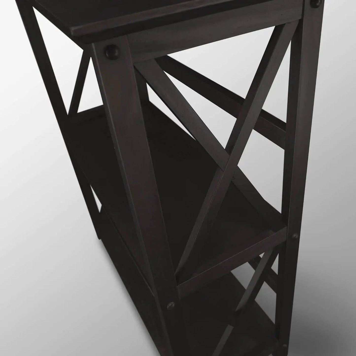 Three Shelf Solid Wood Bookcase For Living Room Storage from PriceLows™