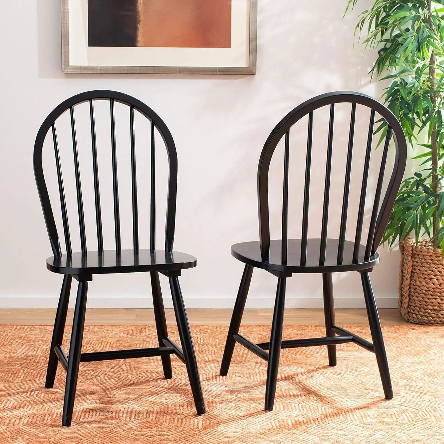Home Camden 18 Inch Black Farmhouse Dining Chairs Set Of 2 from PriceLows™