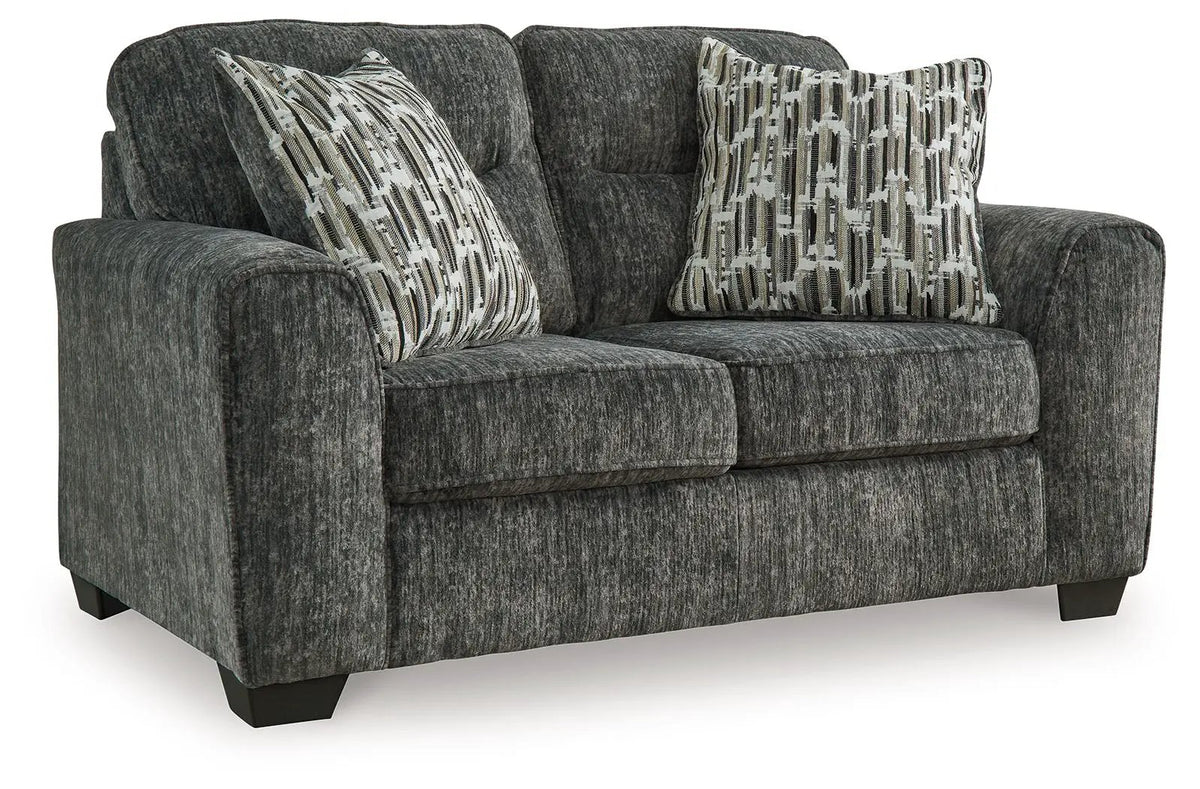 Lonoke Living Room Set | Sofa And Loveseat | Plush Upholstery | Dark Tri-Block Legs