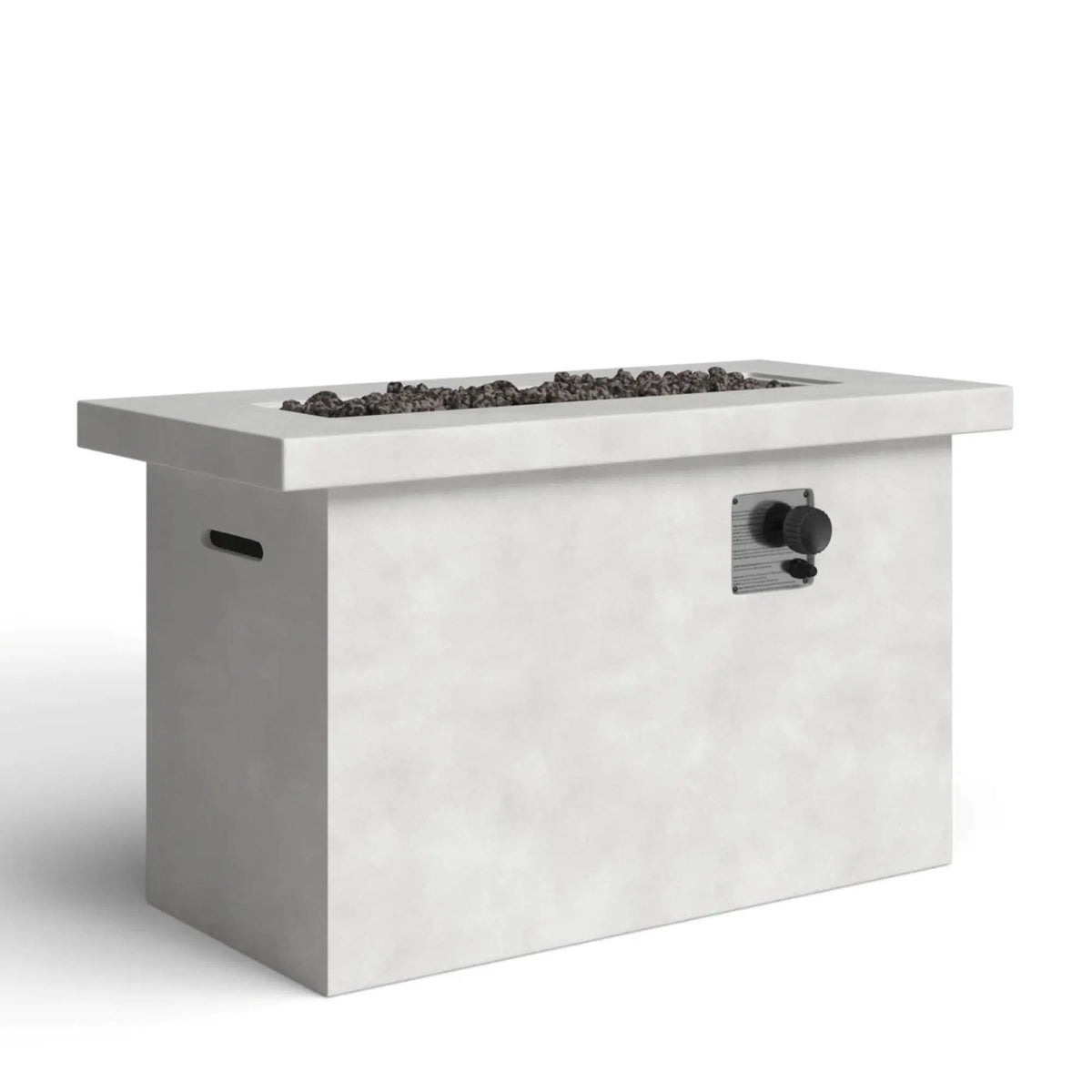 Propane / Gas Outdoor Fire Pit Table Durable Construction | 2 Pieces | Concrete & Stainless Steel | Outdoor Living