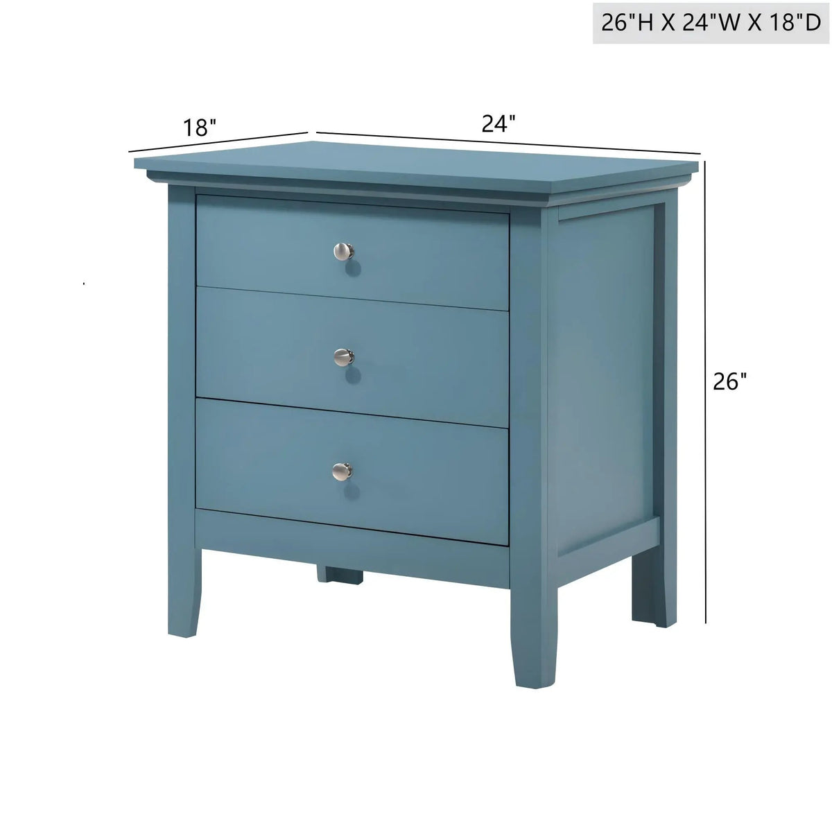 3 Drawer Nightstand | Real Wood Veneer | Dovetail Joints | Fully Assembled