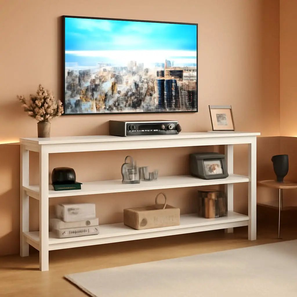 70.8 Inch Long Industrial TV Console With 3 Shelves from PriceLows™