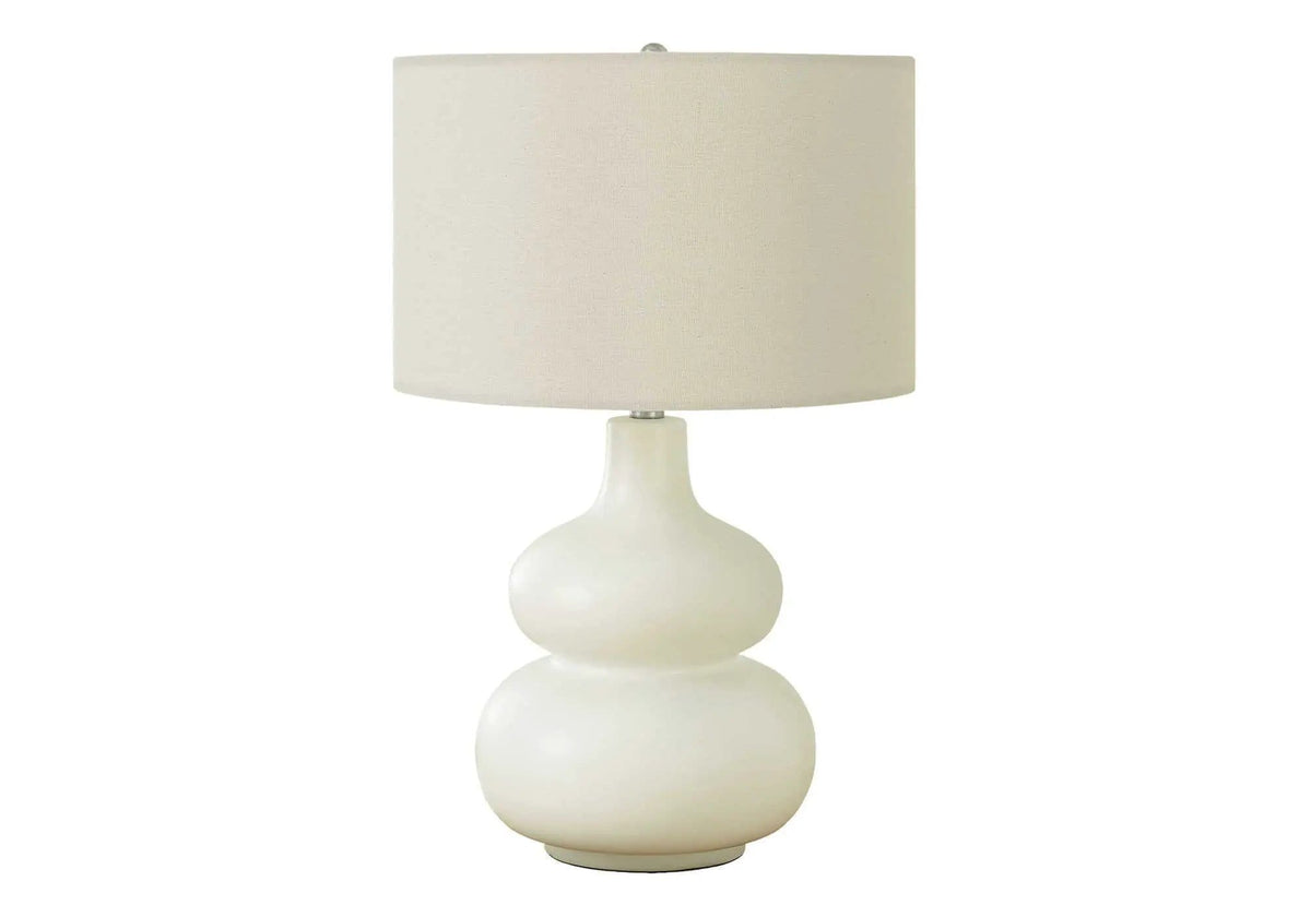 Lighting, Table Lamp, Contemporary - | 16 x 16 x 25 in | Linen & Metal | Cream