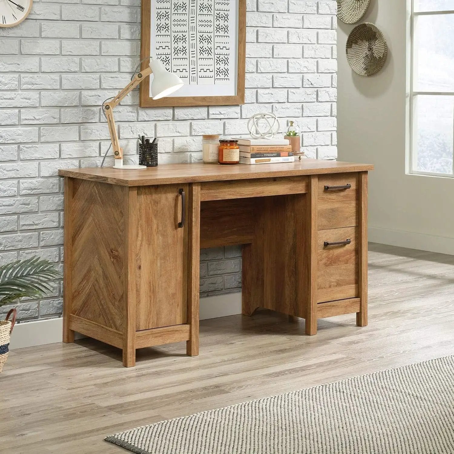 Sindoori Mango Computer Desk With Integrated Drawers from PriceLows™