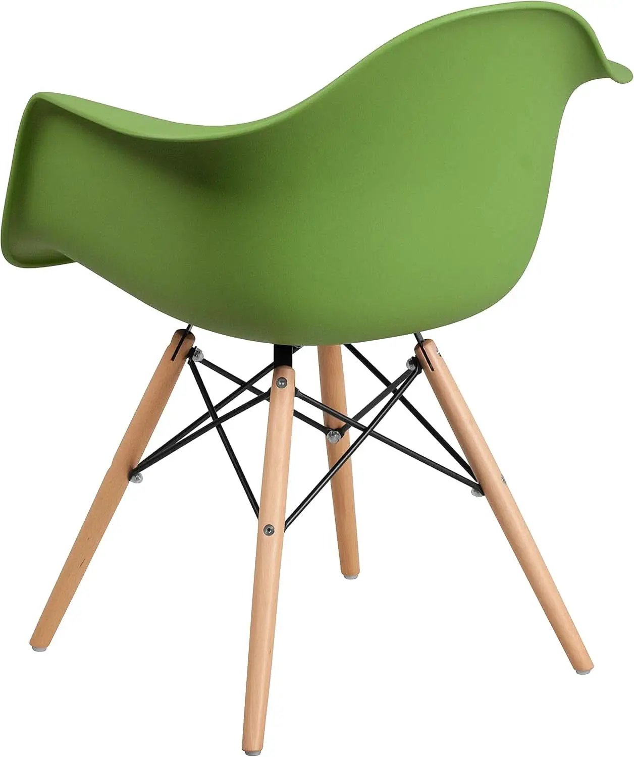 Alonza Green Plastic Chair With Wooden Legs For Dining Room from PriceLows™