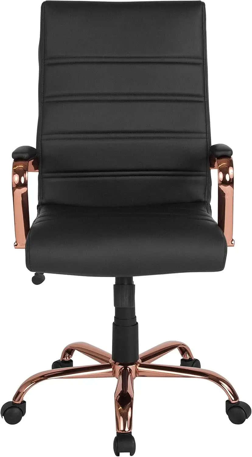 Whitney High Back Swivel Desk Chair Black Rose Gold from PriceLows™