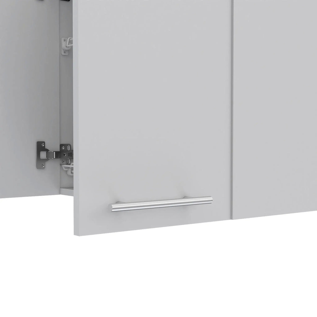White Wall Cabinet | Four Doors | Two Interior Shelves | Plate And Glass Organizer