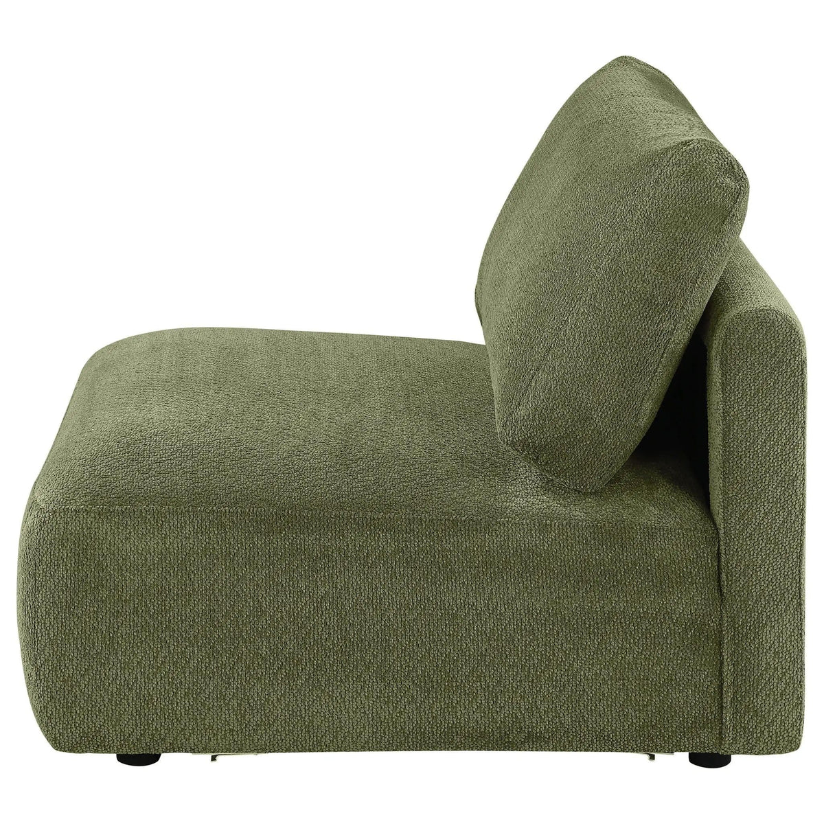 Elysia Chenille Upholstered Modular Armless Chair | 32.5 x 38 x 33 in | Chenille & Polyester | Green