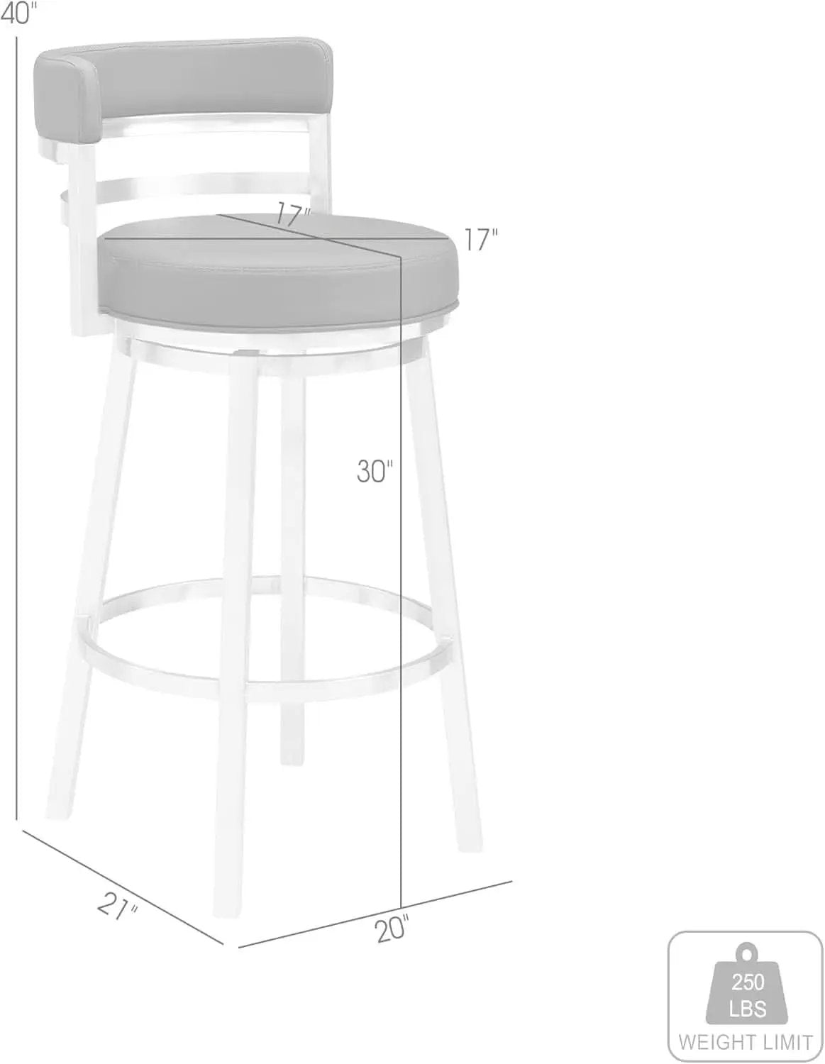 Modern Black Faux Leather Swivel Bar Stool for Kitchen from PriceLows™