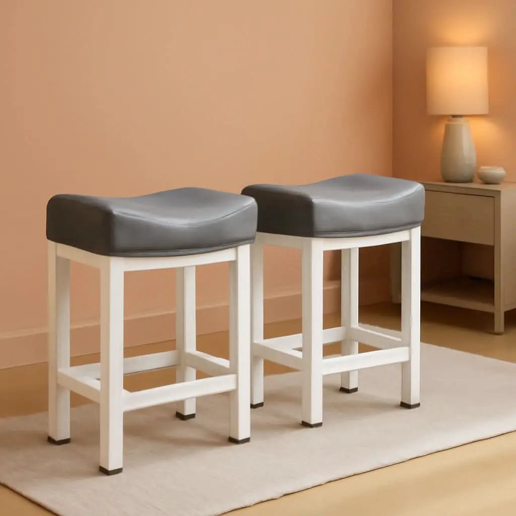 24 Inch Counter Height Bar Stools Set Of 2 Bonded Leather from PriceLows™