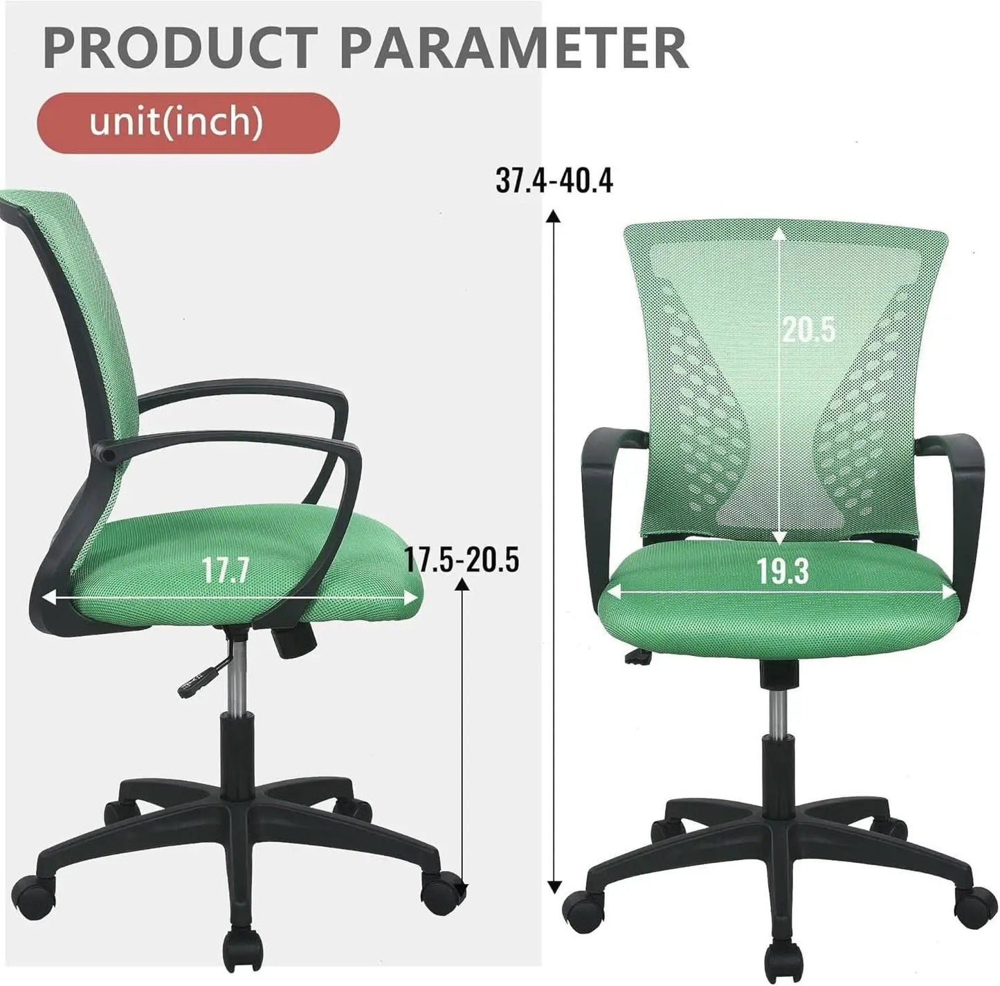 Green Ergonomic Mesh Office Gaming Chair With Lumbar Support from PriceLows™