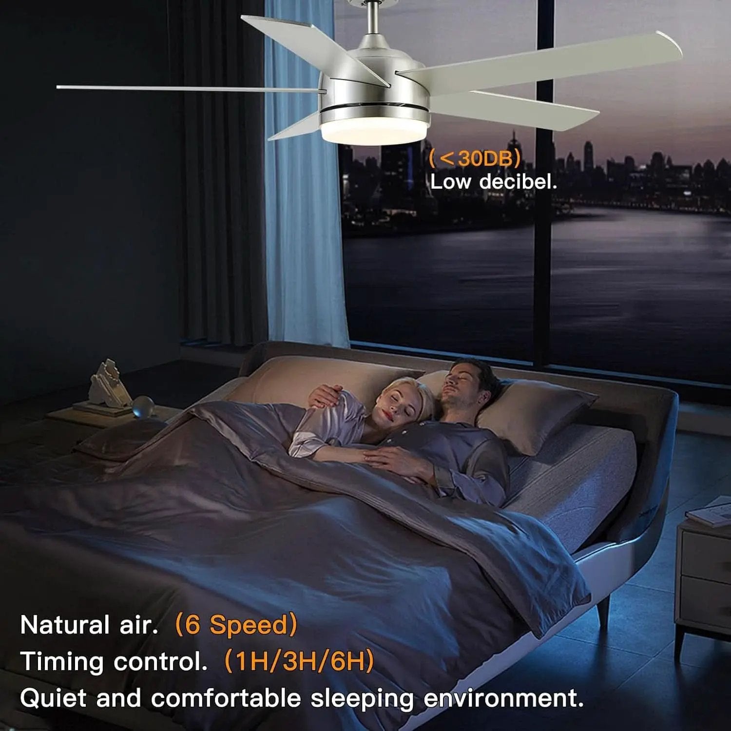 52 Inch Brushed Nickel Ceiling Fan With Remote Control from PriceLows™
