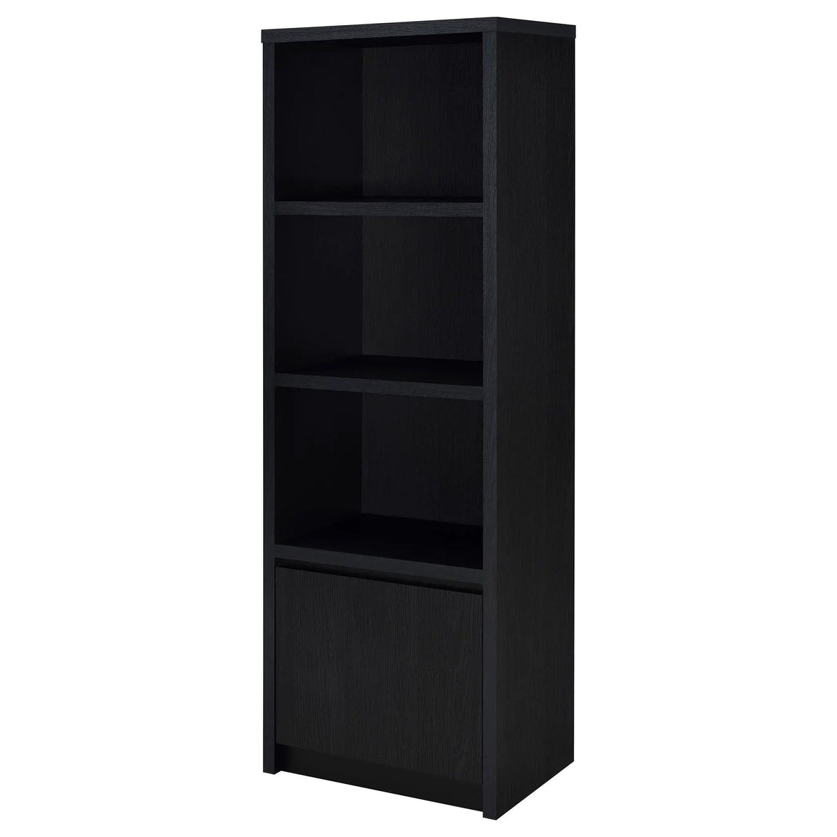 Winfield 3-shelf Media Tower Entertainment Pier | 23.5 x 15.5 x 70.75 in | Engineered Wood & Veneer | Black