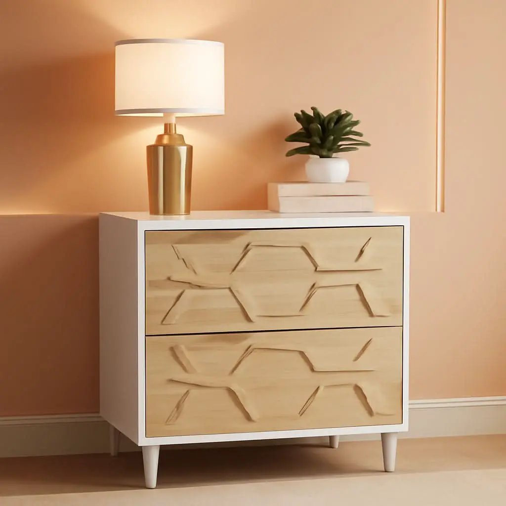 Two Drawer Lateral File Cabinet For A4 Letter And Legal Size Documents White And Walnut Printer Stand from PriceLows™