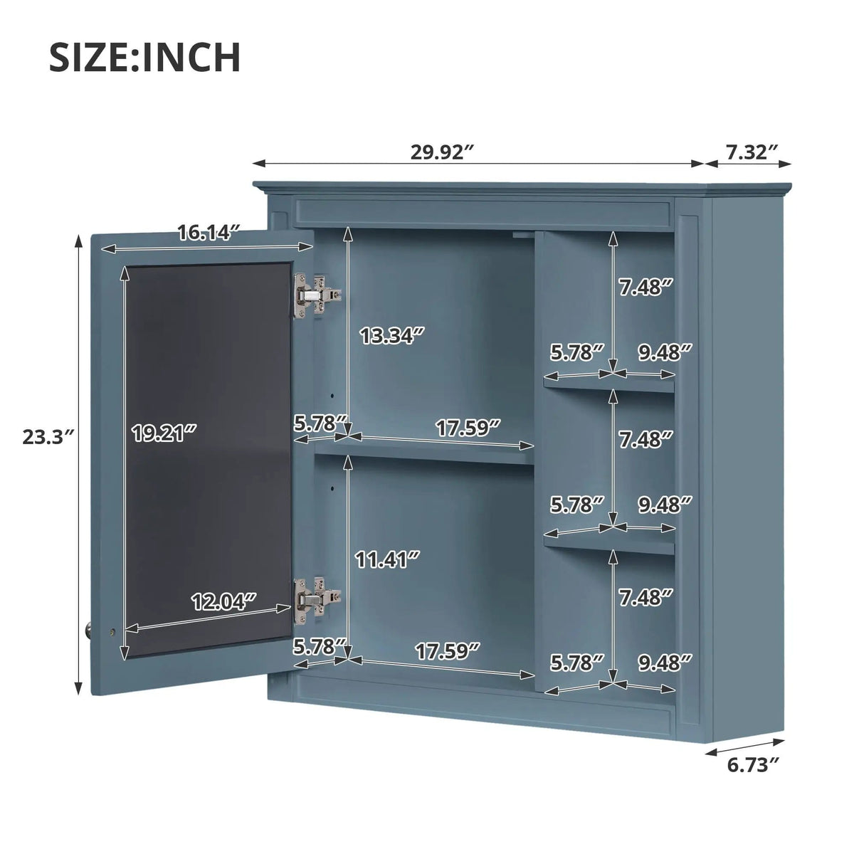Modern Wall-Mounted Medicine Cabinet With Mirror | 2 Pieces | Iron & Mdf | Home