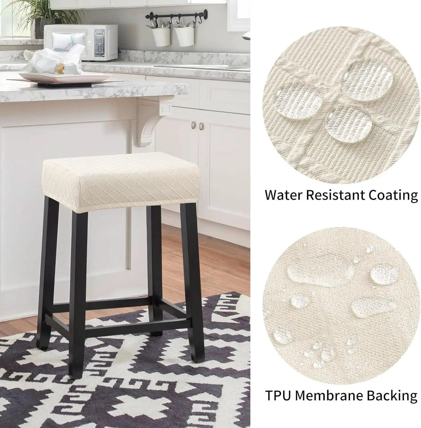 Rectangle Stool Covers 2 Pack Waterproof Stretch Bar Stools from PriceLows™