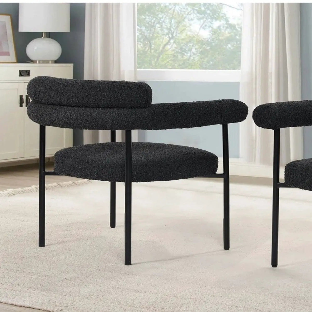 Dining Chairs | Armrests | Fabric Upholstery | Set Of 2
