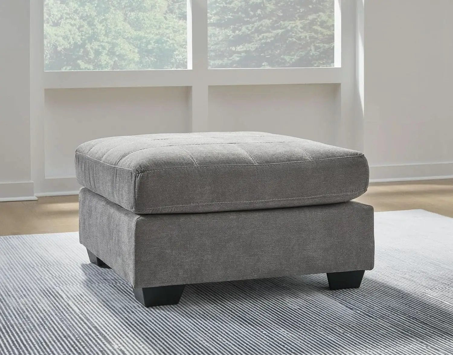Oversized Light Gray Ottoman Room Decorative Elegance from PriceLows™