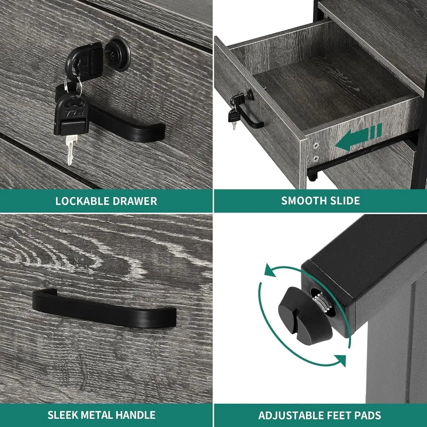 U Shaped Desk 79 Inch Power Outlets And Led Lights Grey from PriceLows™