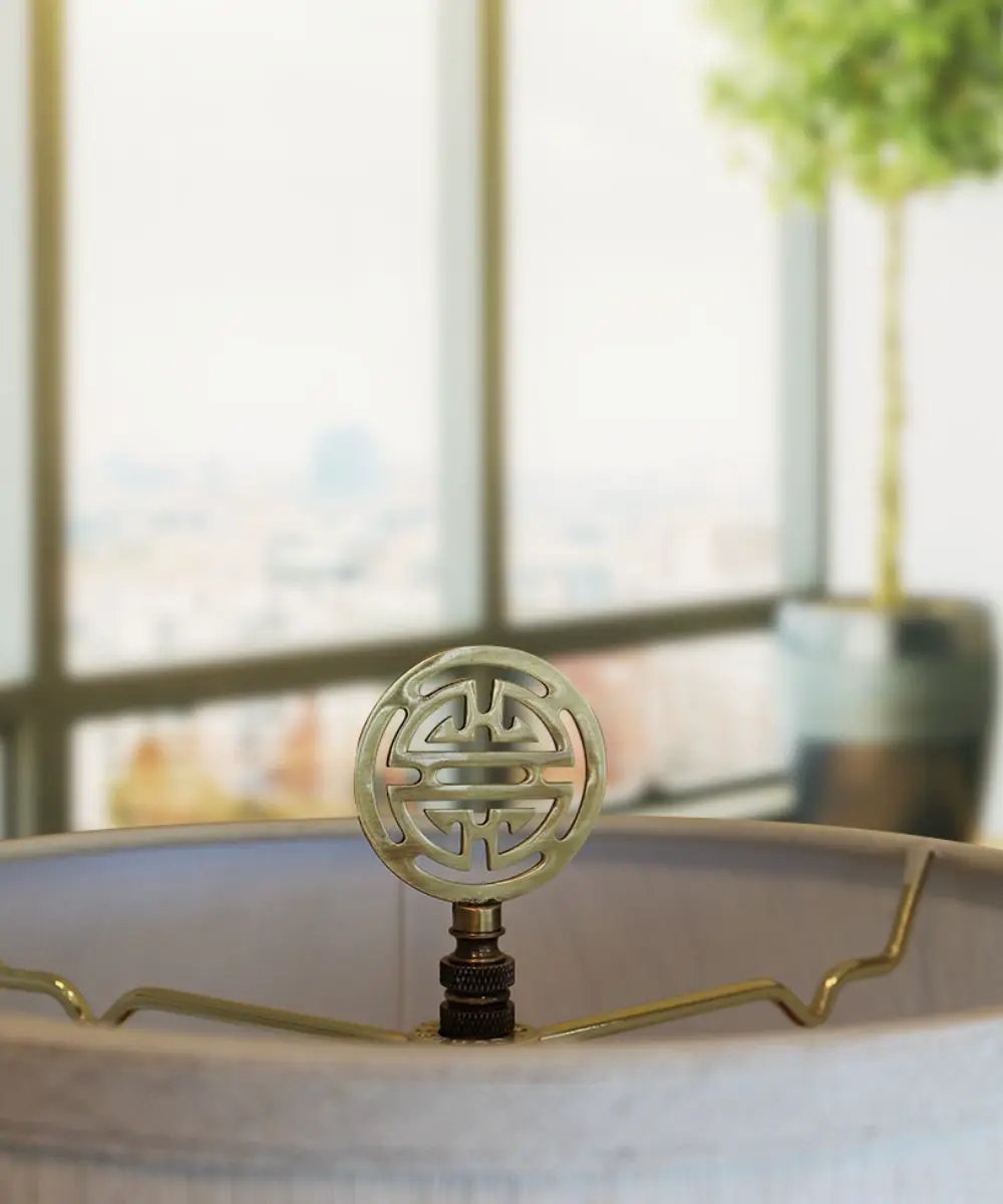 Lamp Finial | Solid Brass | Vintage Scroll | Antique 2.8 Inch