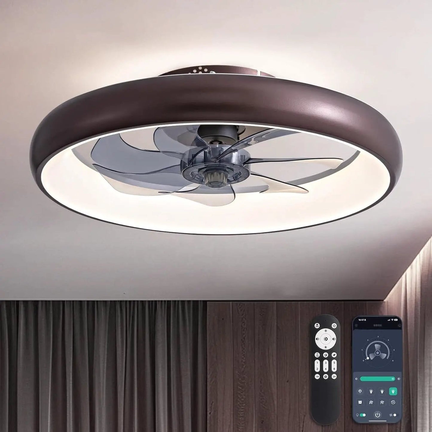 20 Inch Ceiling Fan With Dimmable Led Lights And Remote from PriceLows™