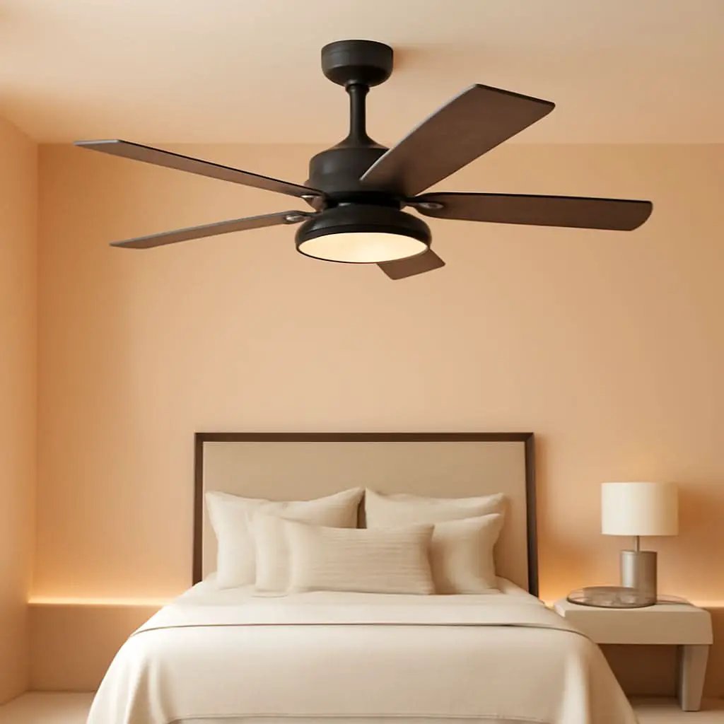 52 Inch Black Ceiling Fan With Lights Remote Control from PriceLows™