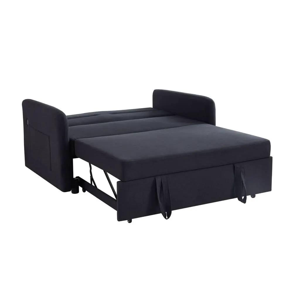 Black Convertible Loveseat With Pull Out Bed For Small Spaces from PriceLows™
