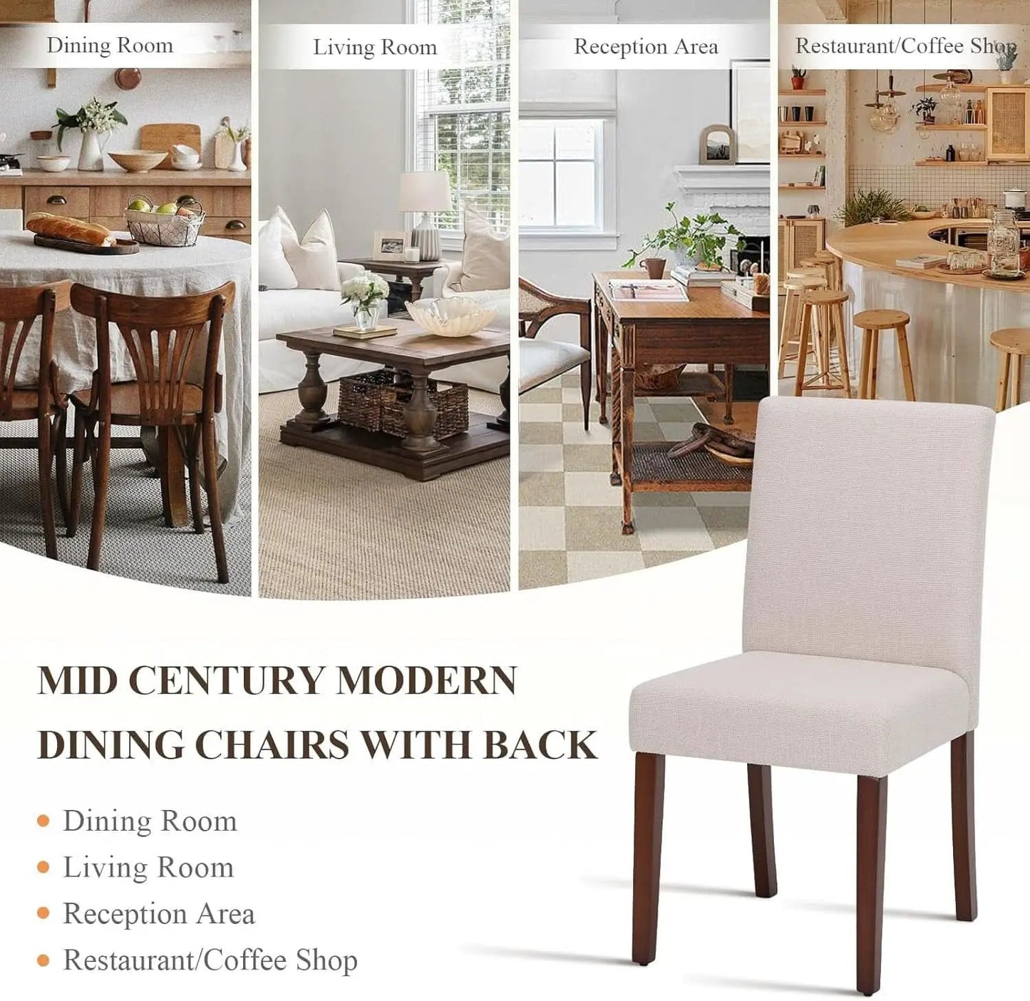 Beige Upholstered Parsons Dining Chairs Collection from PriceLows™