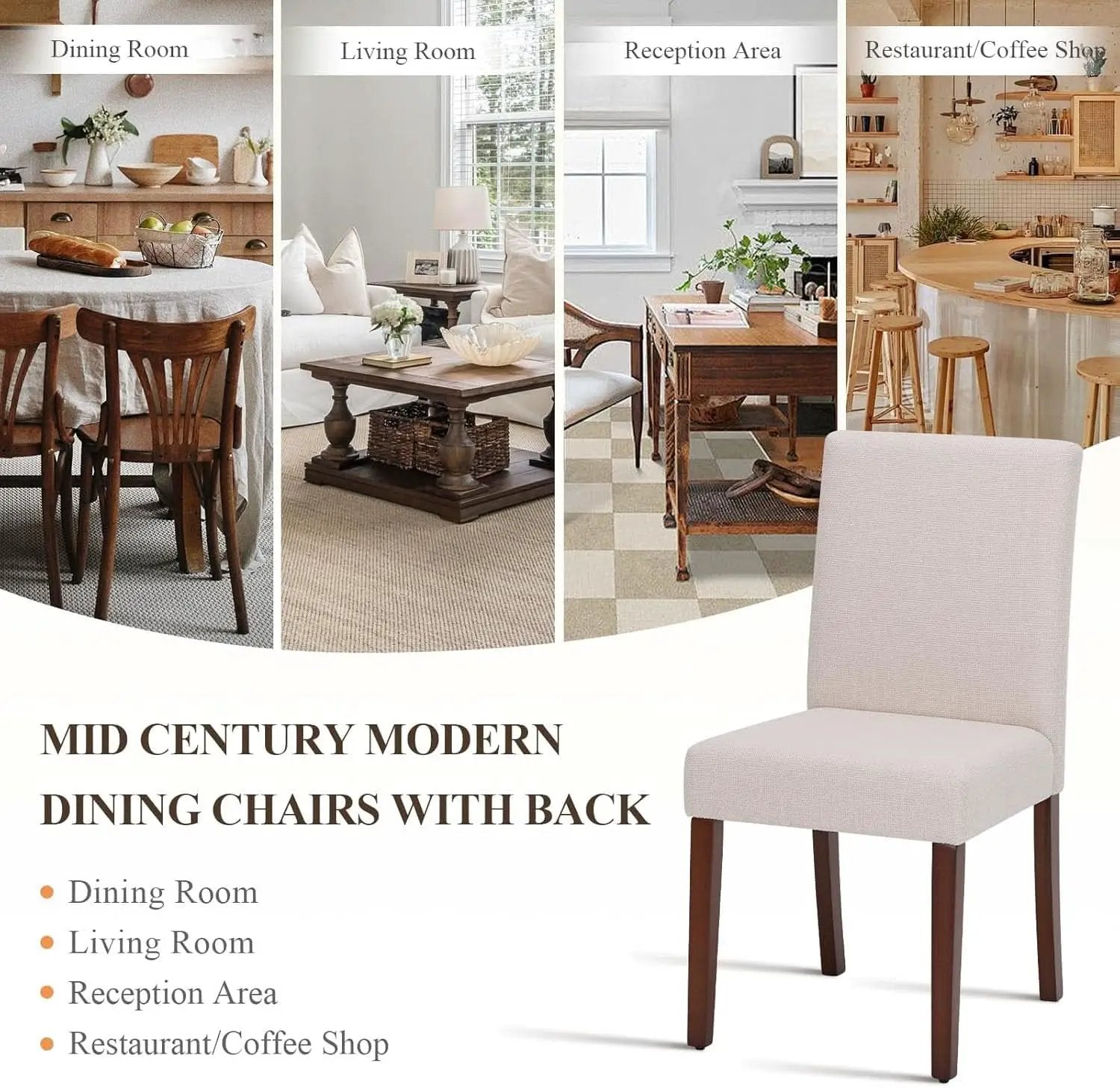 Beige Upholstered Parsons Dining Chairs Collection from PriceLows™