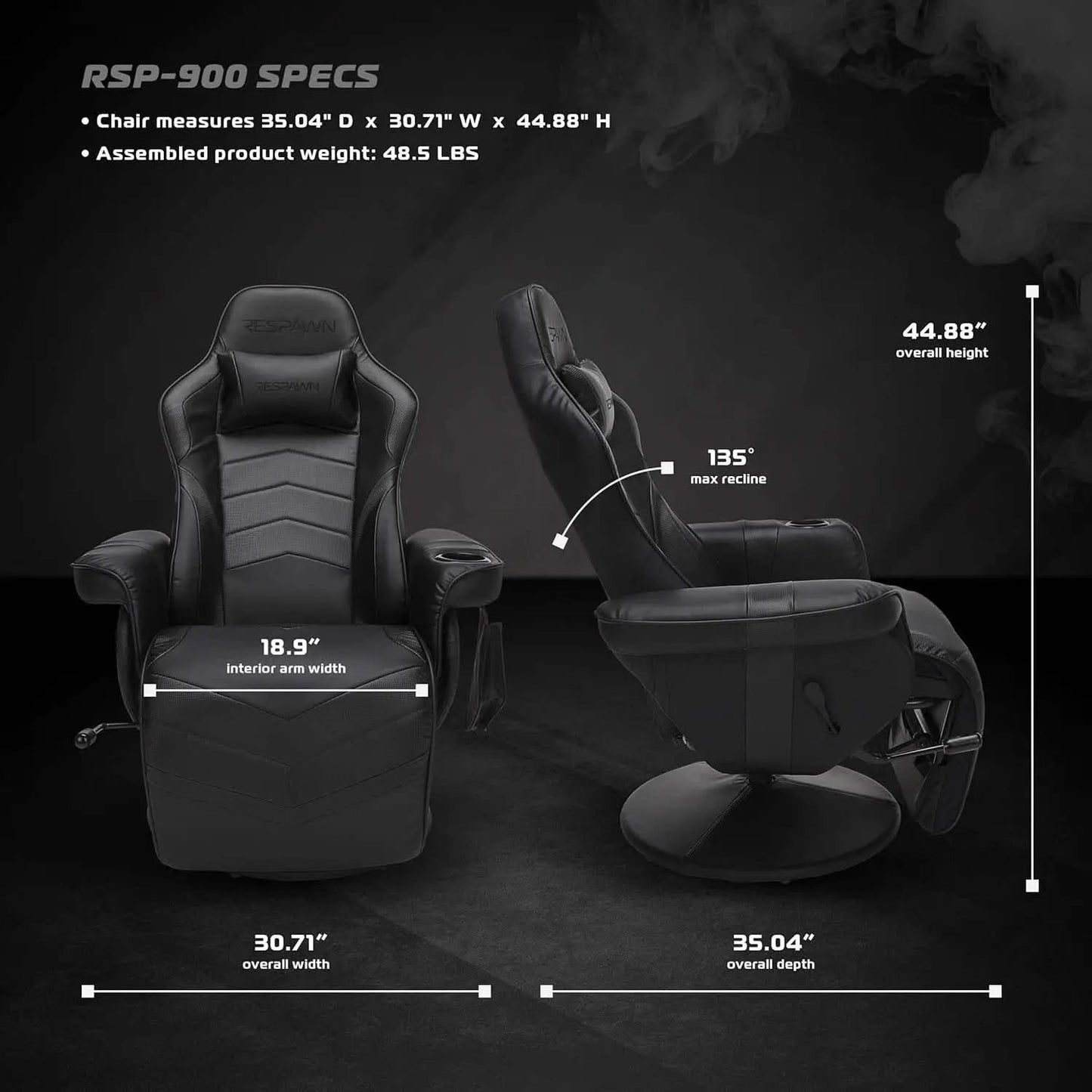 900 Gaming Recliner Black With Adjustable Leg Rest Cupholder from PriceLows™