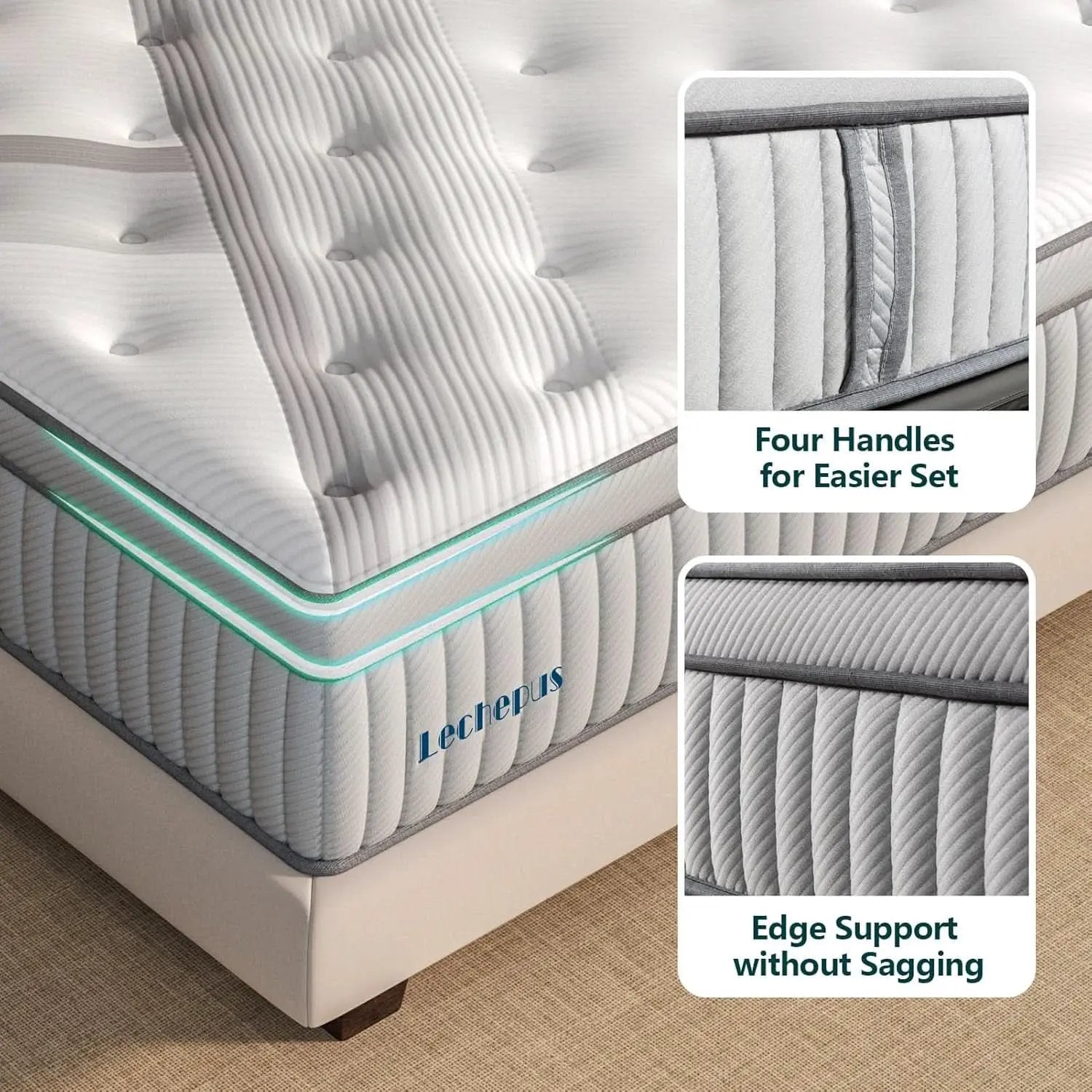 King Size Hybrid Memory Foam Mattress Support System from PriceLows™