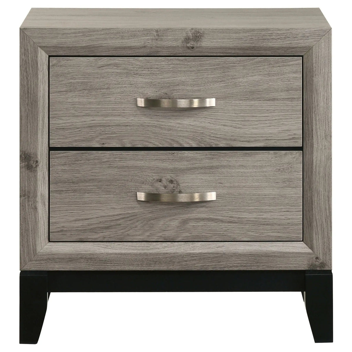 Valen 2-drawer Nightstand Bedside Table Light | 23.5 x 16.25 x 24.75 in | Rubberwood & Engineered Wood | Taupe