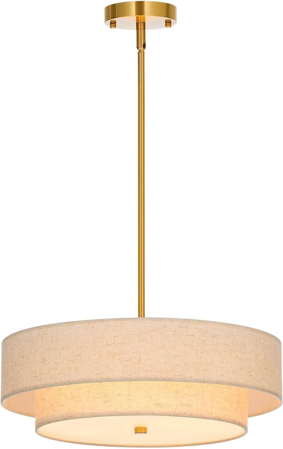 4 Light Drum Chandelier 18 Inch Antique Brass Pendant Light from PriceLows™