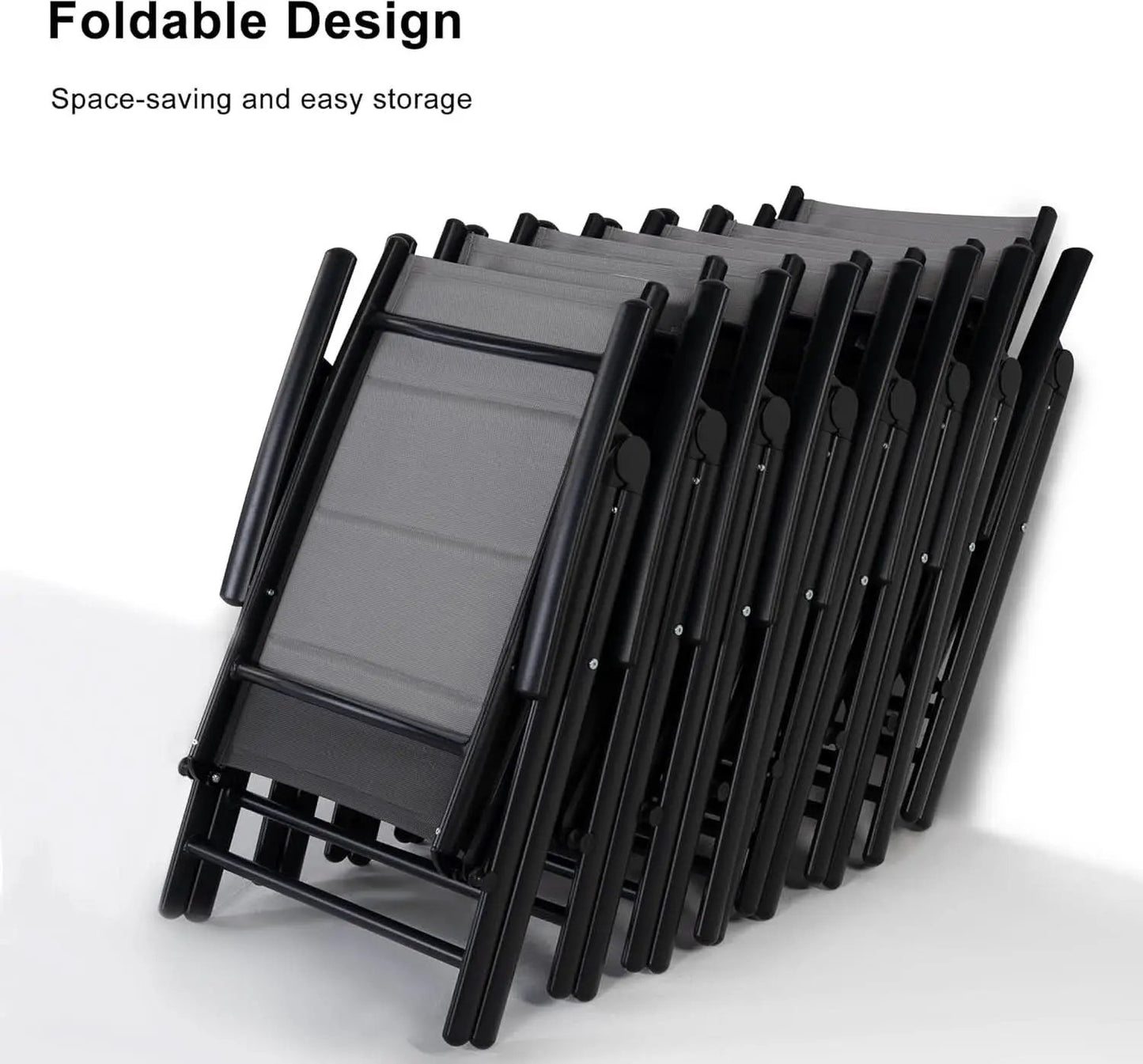 Grey 9 Piece Outdoor Patio Dining Set With 8 Folding Chairs And Aluminum Table from PriceLows™