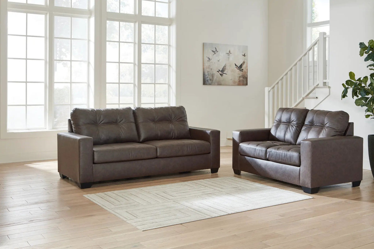 Barlin Mills Living Room Set | Sofa And Loveseat | Faux Leather | Versatile Style