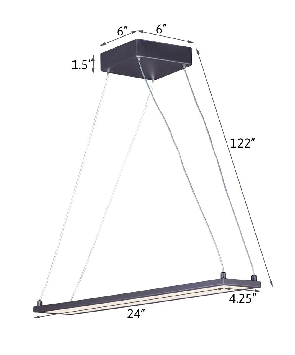 LED Island Light Fixture | 24 Inch | 1 Light | Bronze
