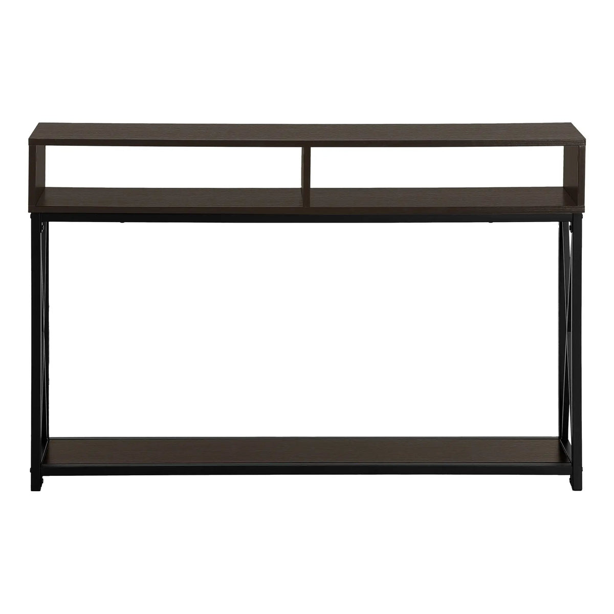 Wood-Look Entryway Console Table | 47.25 Inch Width | Metal X-Frame | Contemporary Design