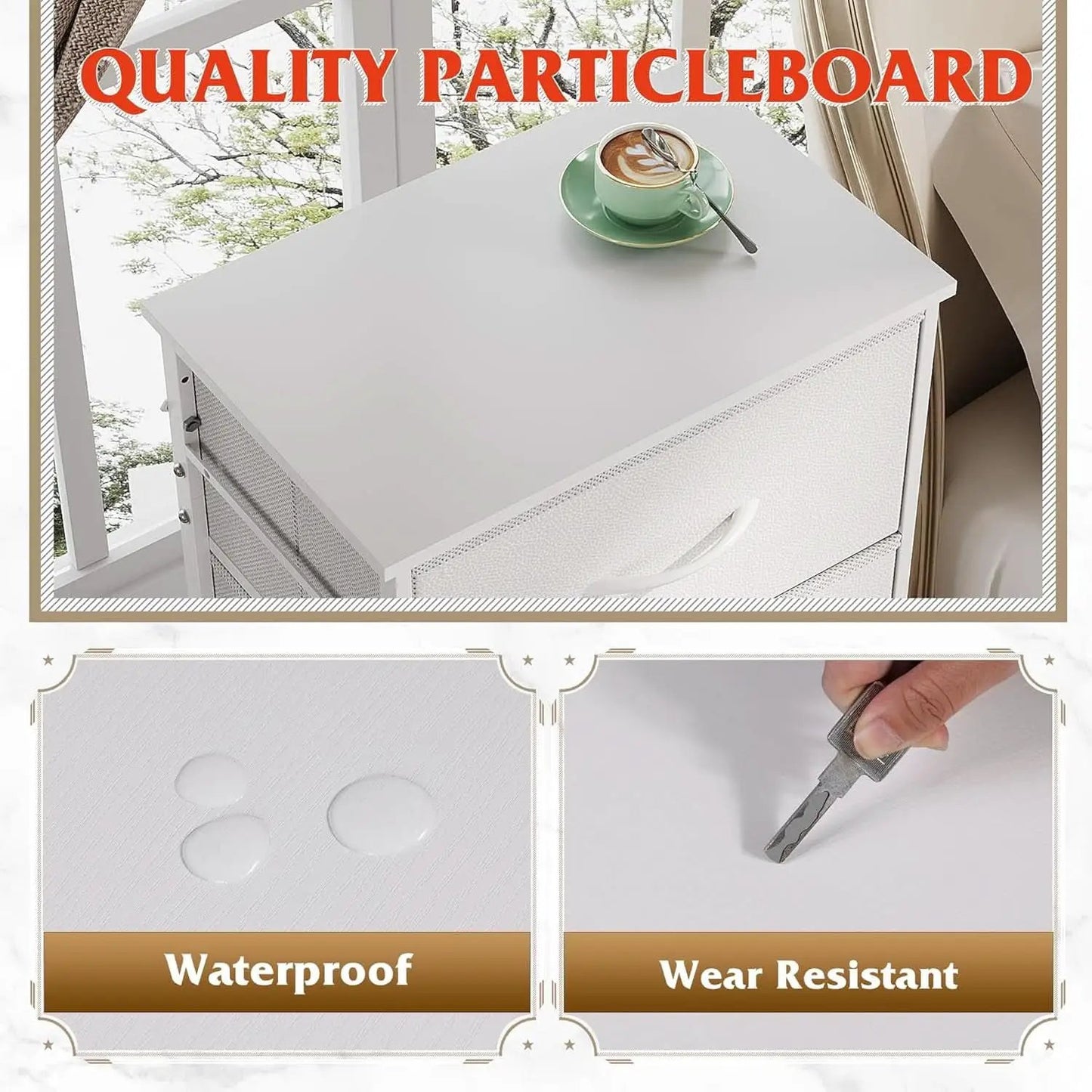 4 Drawer White Dresser For Bedroom Storage Tower Unit from PriceLows™