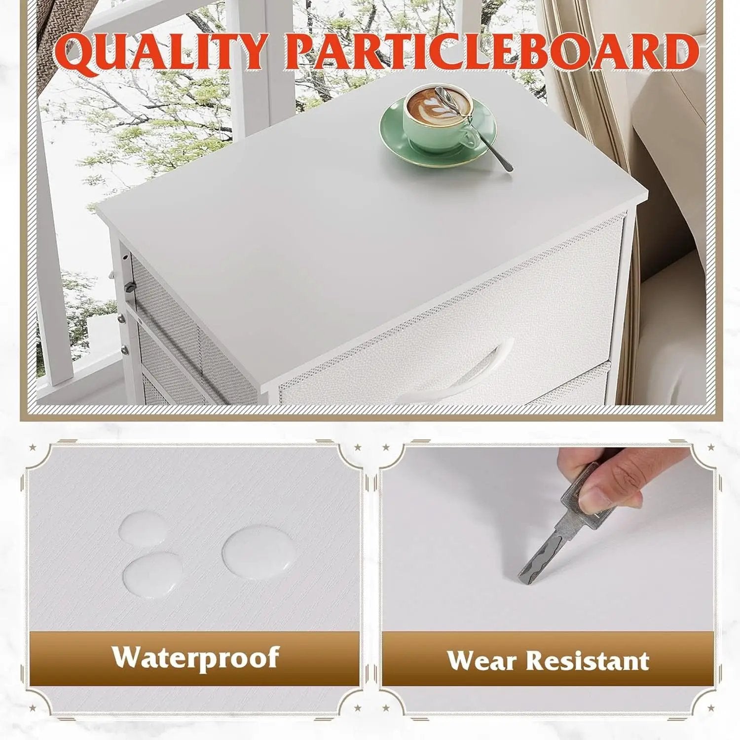 4 Drawer White Dresser For Bedroom Storage Tower Unit from PriceLows™