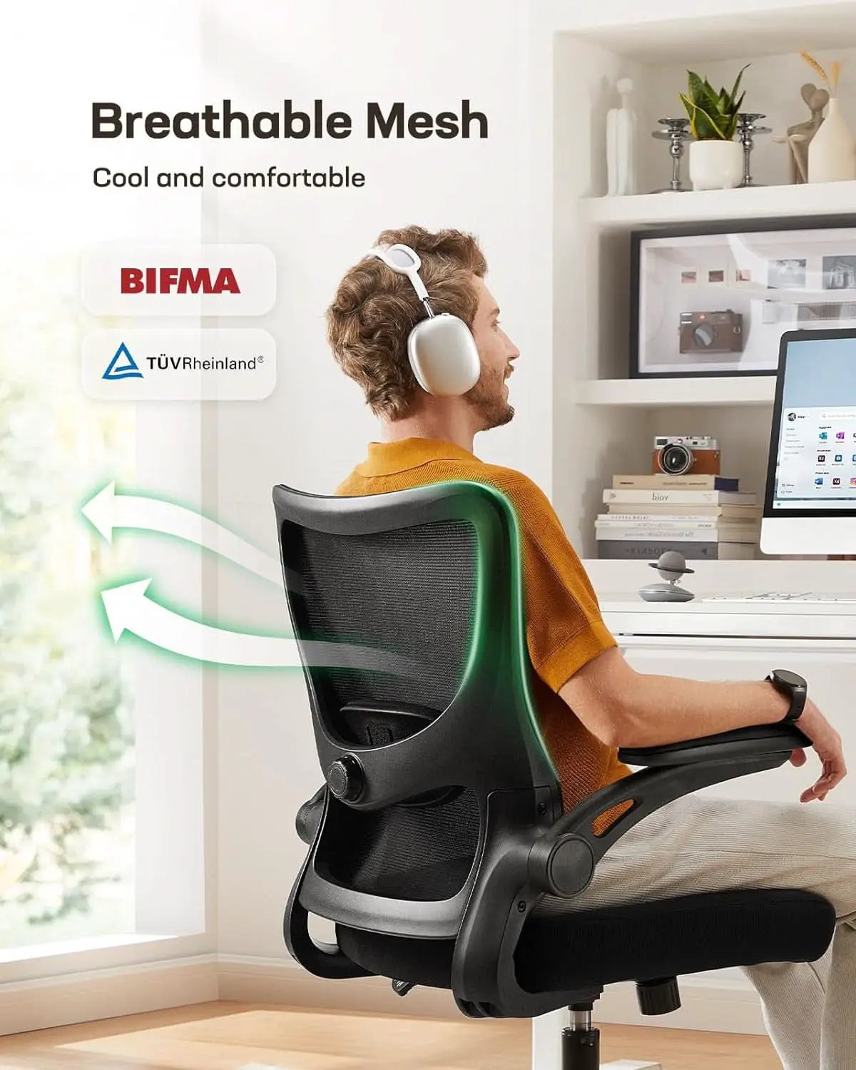 Mesh Office Chair With Adjustable Armrests And Lumbar from PriceLows™