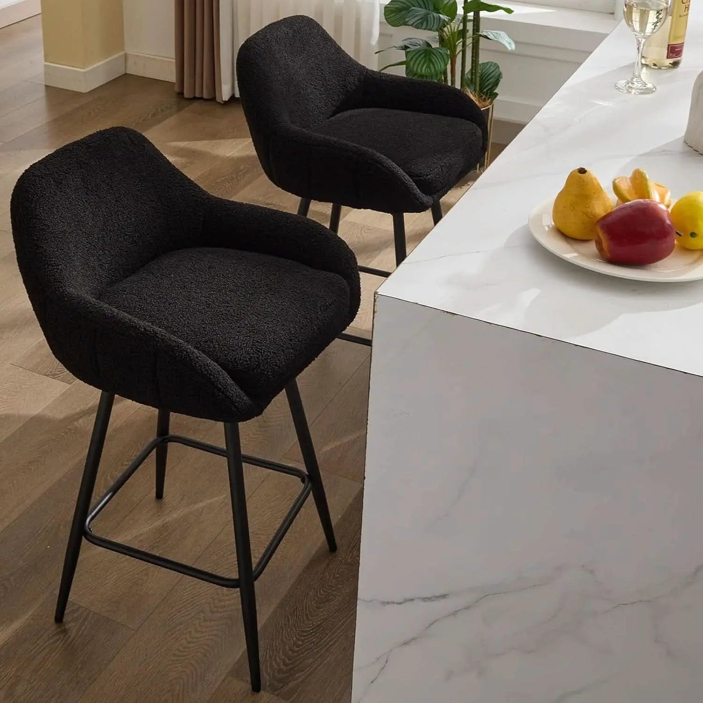Modern Swivel Bar Stools Set of Two Comfortable Design from PriceLows™
