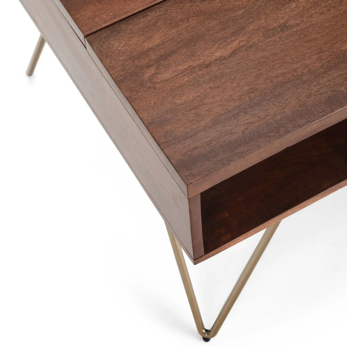 Hunter Lift Top Coffee Table | Handcrafted Solid Mango Hardwood | Split Lift Top | Large Storage Area