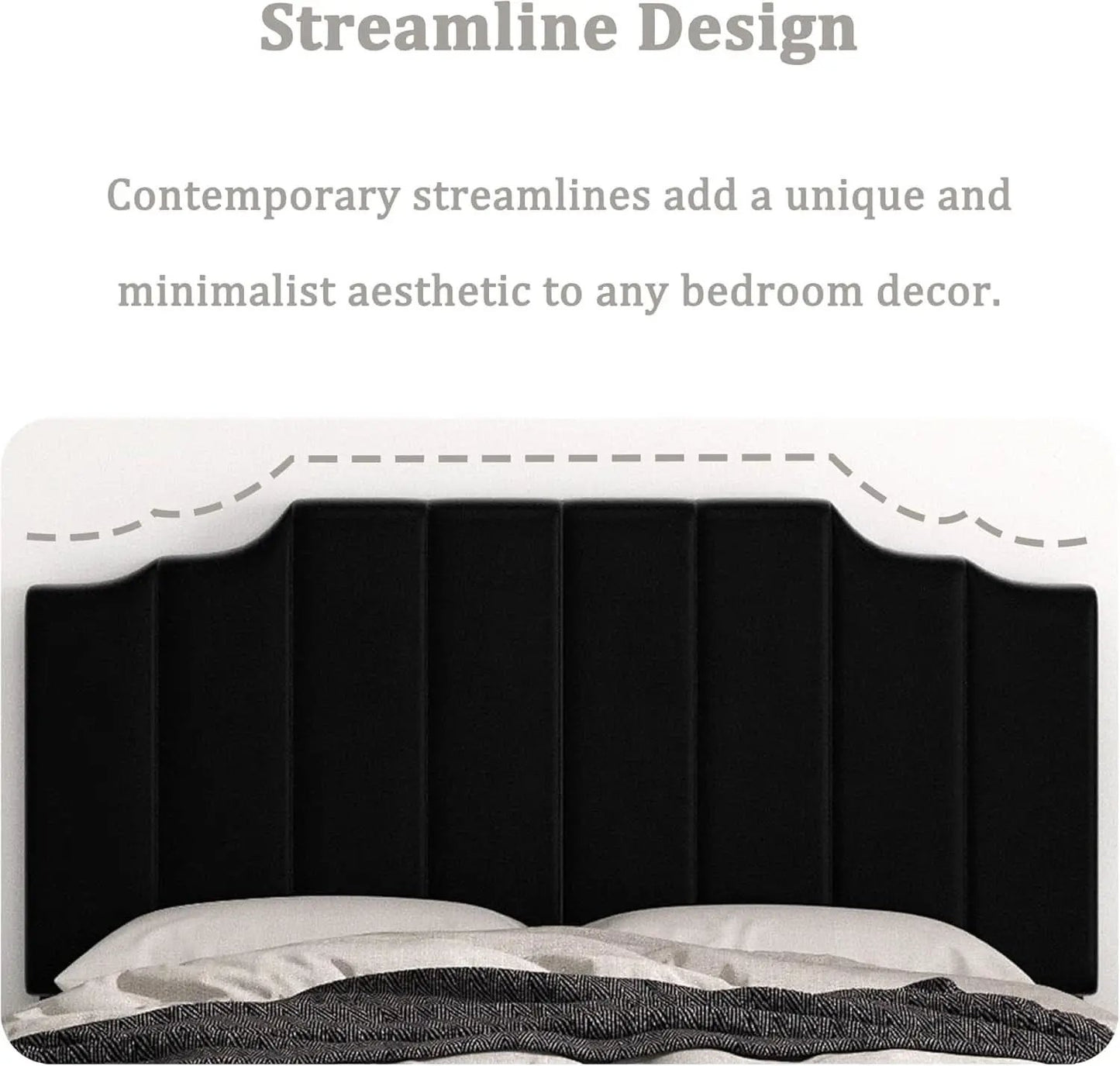 Velvet Wall Mounted Queen Size Headboard with Tufted Design from PriceLows™