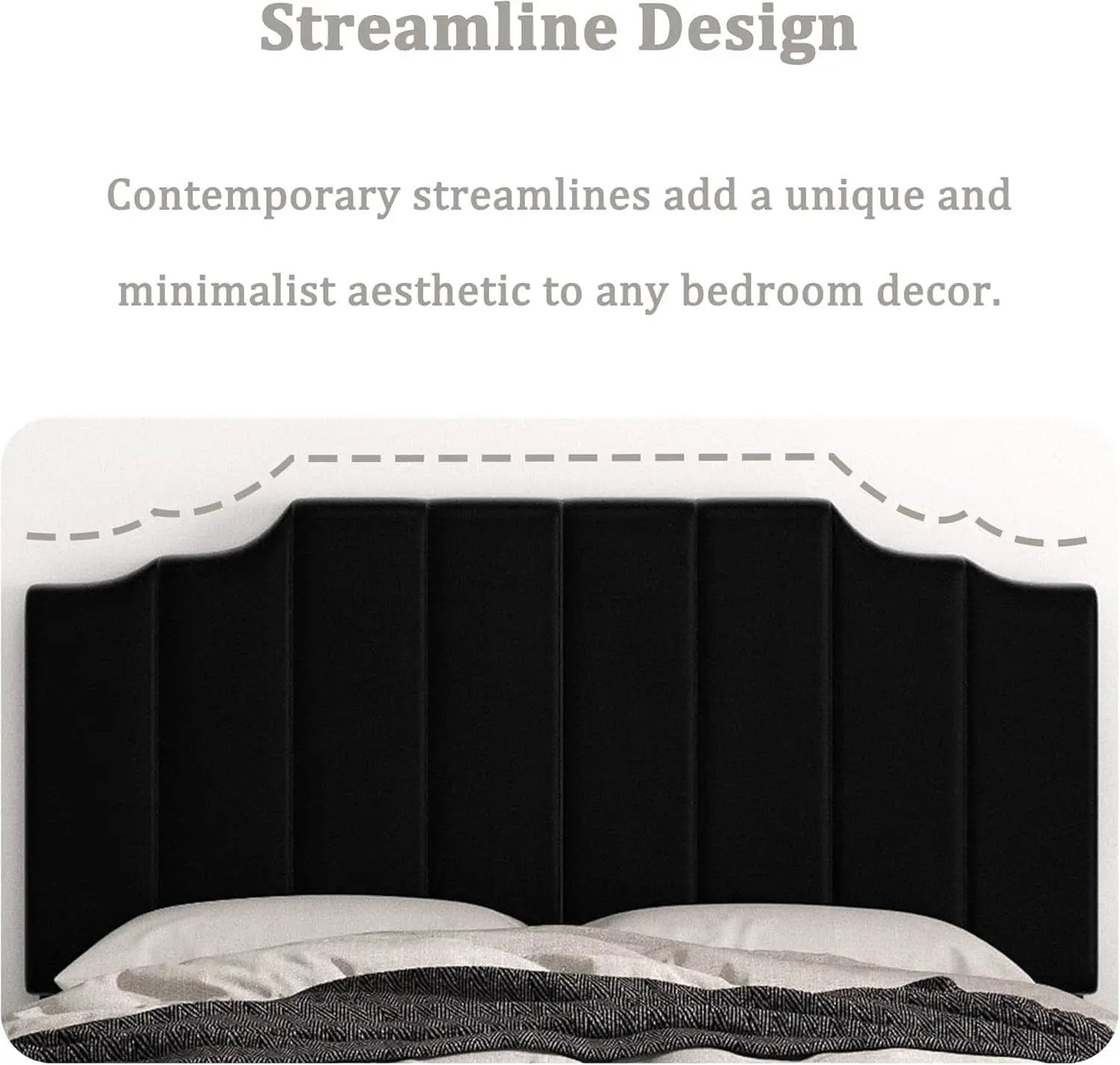 Velvet Wall Mounted Queen Size Headboard with Tufted Design from PriceLows™