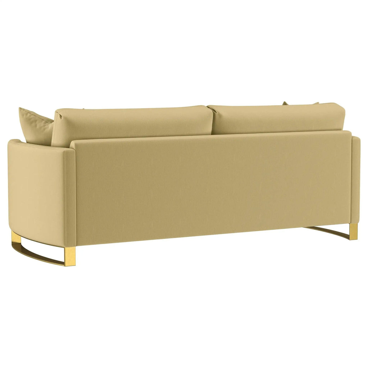 Corliss Upholstered Curved Track Arm Sofa Camel | 91 x 36.5 x 36 in | Velvet & Stainless Steel | Living Room