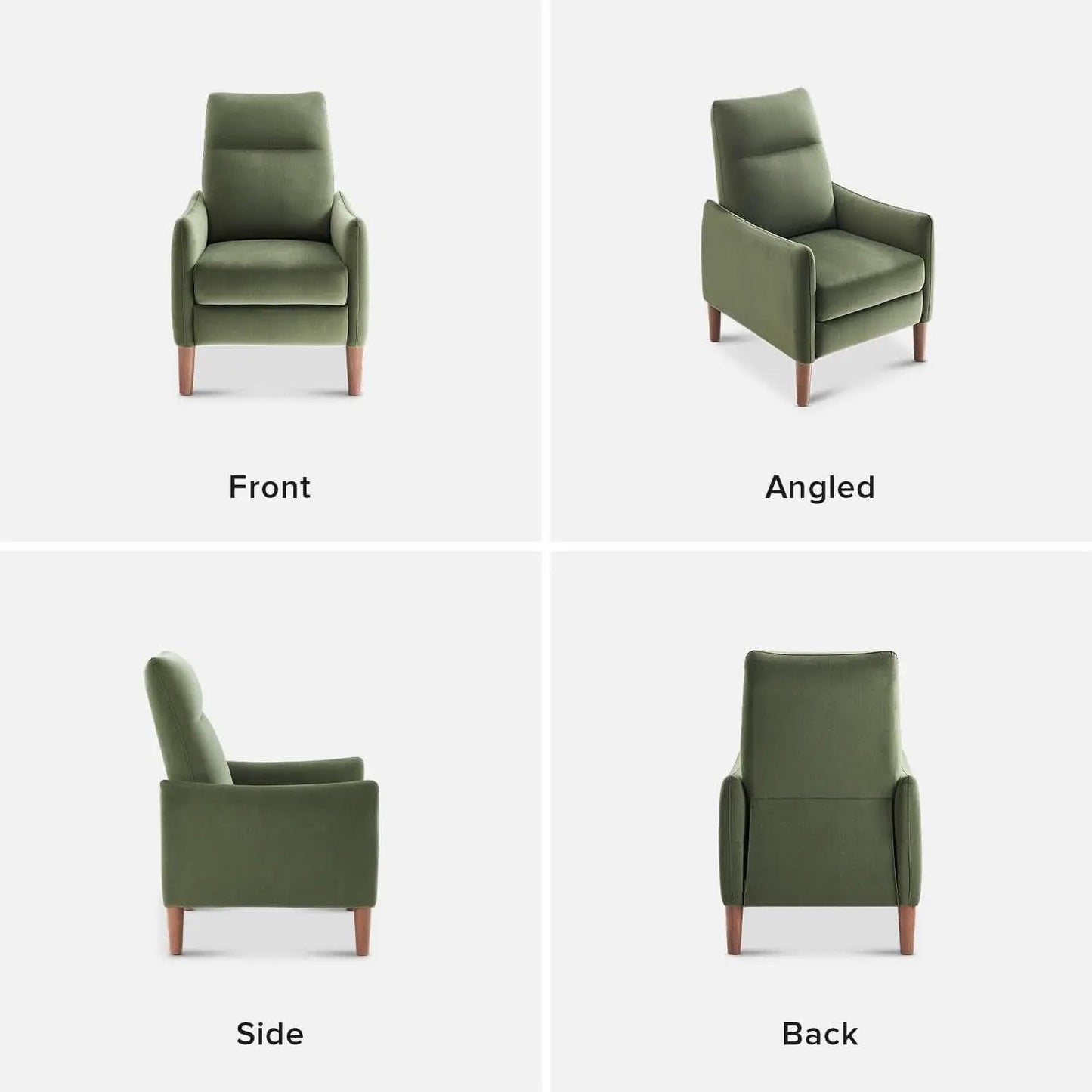 Arthur Olive Green Velvet Recliner Chair With 3 Positions from PriceLows™