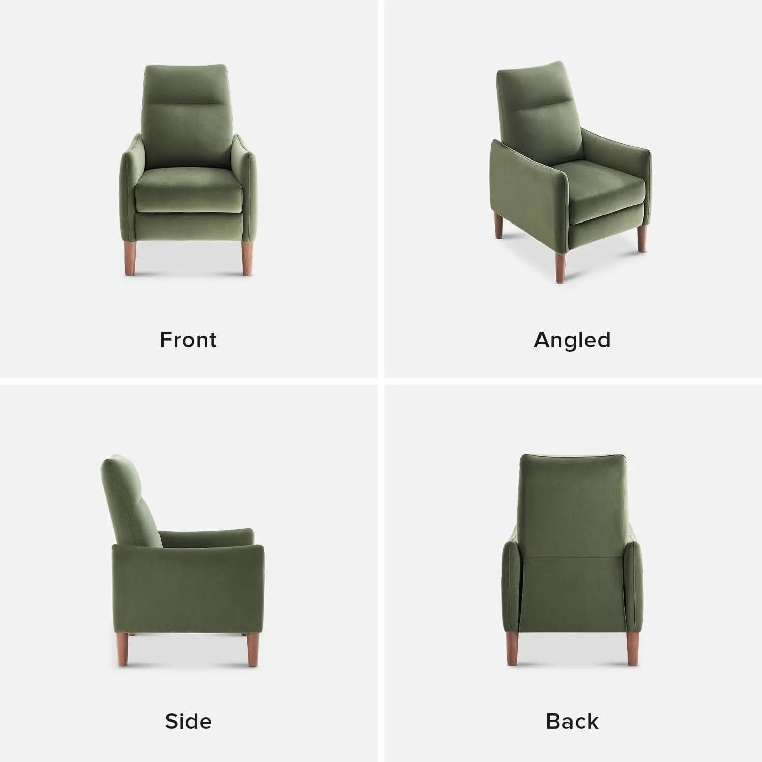 Arthur Olive Green Velvet Recliner Chair With 3 Positions from PriceLows™